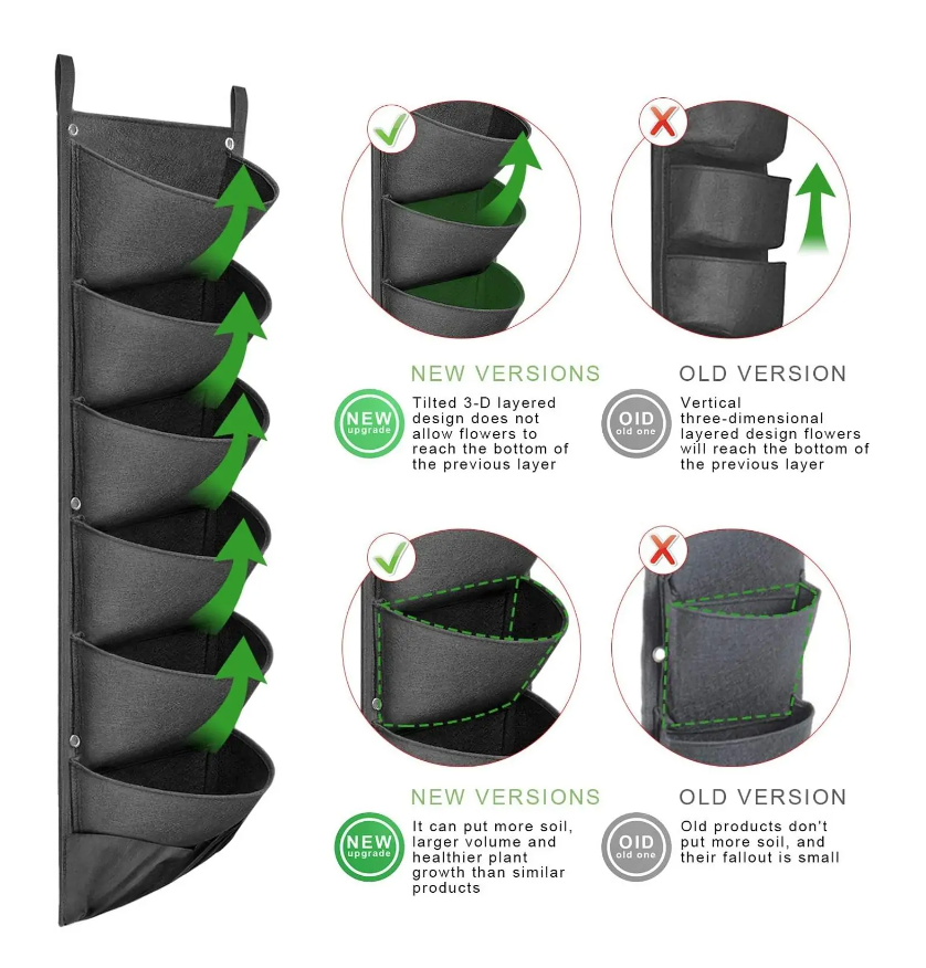 Vertical Hanging Garden Planter Flowerpots